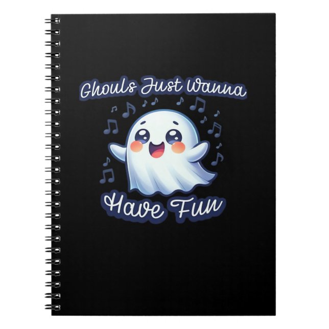 Ghouls Just Wanna Have Fun Sloth & Slogan Notebook (Front)