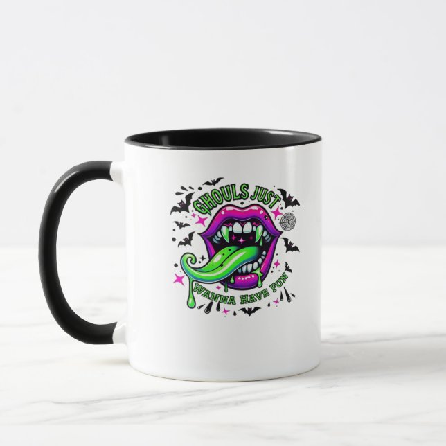Ghouls Just Wanna Have Fun Sloth Vibe Mug (Left)