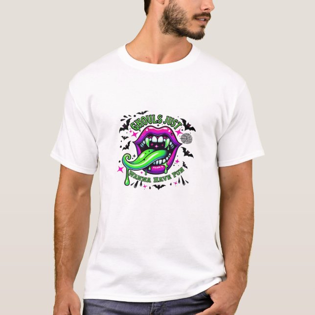 Ghouls Just Wanna Have Fun Sloth Vibe T-Shirt (Front)