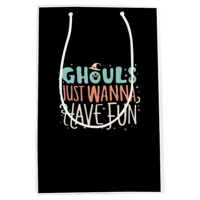 Ghouls Just Wanna Have Fun Sloth Vibes Medium Gift Bag (Front)