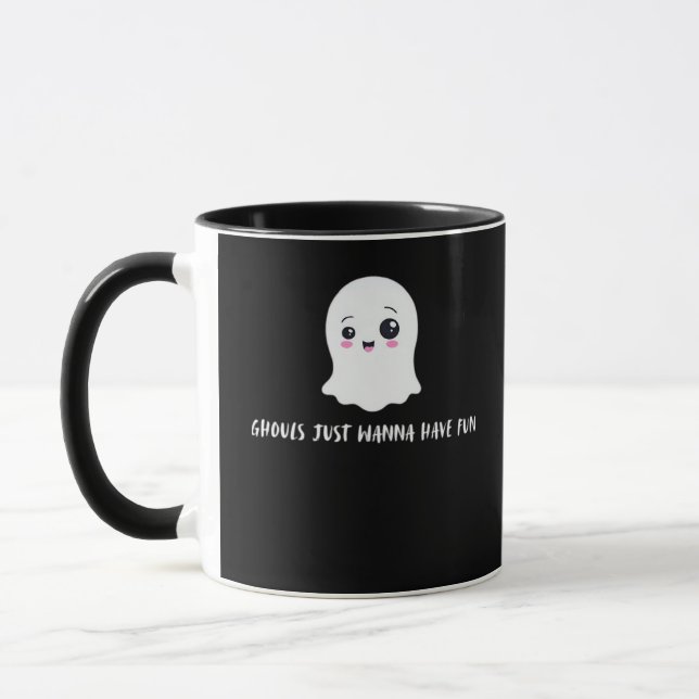 Ghouls Just Wanna Have Fun Spooky Quote Mug (Left)