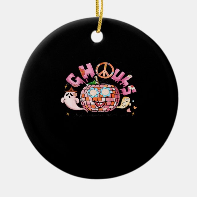 Ghouls Just Wanna Have Fun Sublimation Ceramic Tree Decoration (Front)