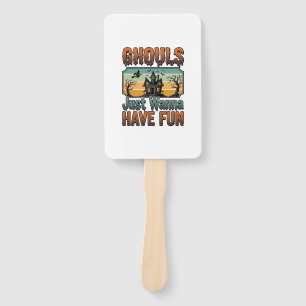 Ghouls Just Wanna Have Fun Vintage Halloween Hand Fan