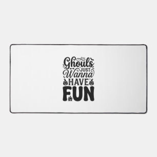 Ghouls Just Wanna Have Fun Vintage Halloween SVG_1 Desk Mat