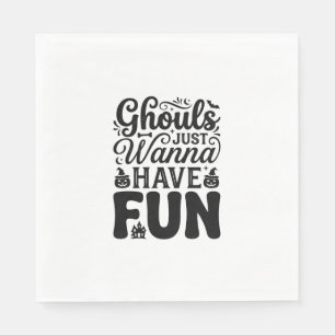 Ghouls Just Wanna Have Fun Vintage Halloween SVG_1 Napkin