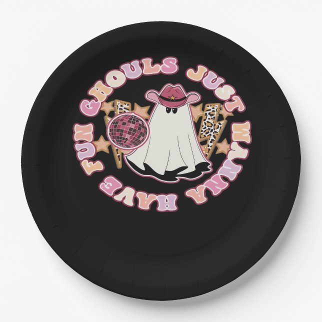 Ghouls Just Wanna Have Fun (Western Style Hallowee Paper Plate (Front)