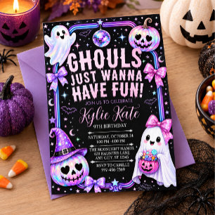 "Ghouls Just Want to Have Fun" Birthday Invitation