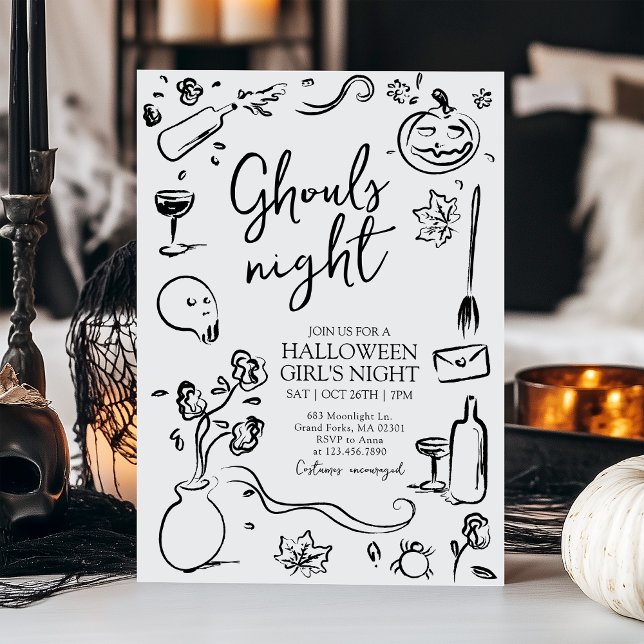 Ghouls Night Adult Halloween Girls Night Party Invitation (Creator Uploaded)