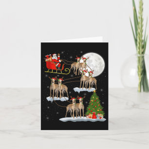 Ghound Dog Santa Sleigh Flying Funny Magical Chris Card