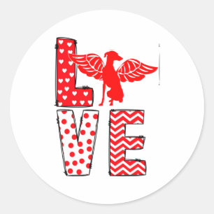 Ghound Valentines Day Love Valentine Cute Heart  Classic Round Sticker