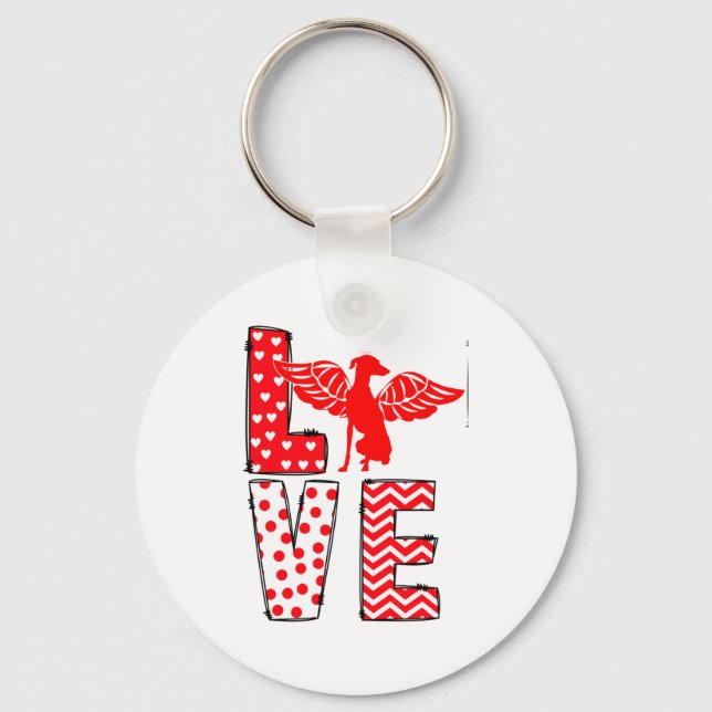 Ghound Valentines Day Love Valentine Cute Heart  Key Ring (Front)