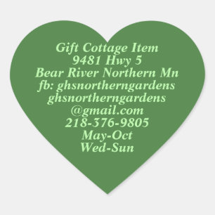 GHS Northern Gardens Info Plain Heart, brightest Heart Sticker