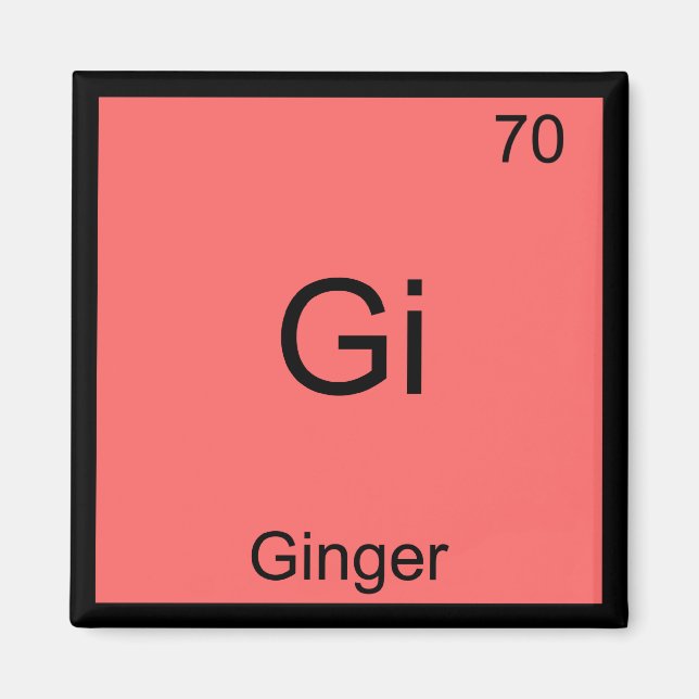 Gi - Ginger Chemistry Periodic Table Symbol Magnet (Front)