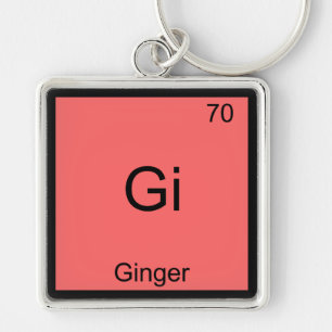 Gi - Ginger Funny Chemistry Element Symbol T-Shirt Key Ring