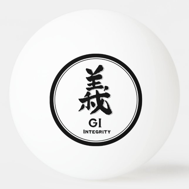 GI integrity bushido virtue samurai kanji tattoo Ping Pong Ball (Front)