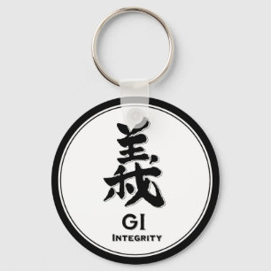 Gi Integrity Honesty bushido virtue samurai kanji Key Ring