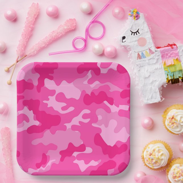 GI JANE Military Camouflage Cocktail Party Paper Plate (Party)