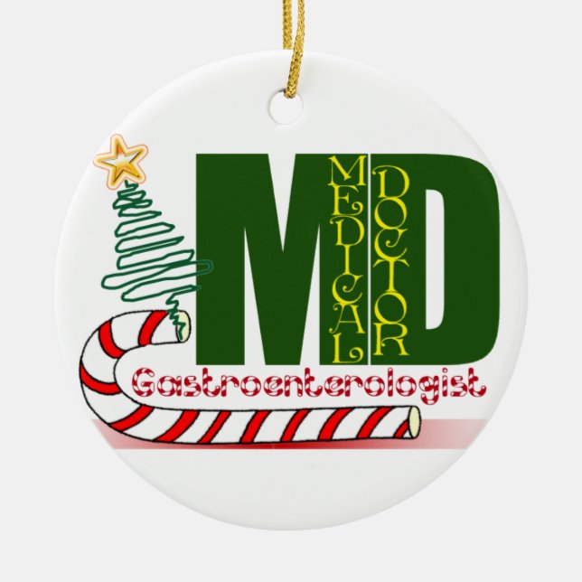 GI MD CHRISTMAS ORNAMENT GASTROENTEROLOGIST DOCTOR (Front)