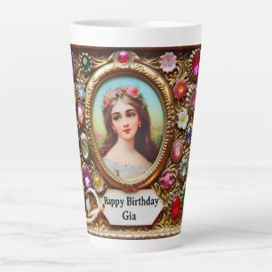 GIA ~ Vintage woman ~ Happy Birthday ~ Latte Mug