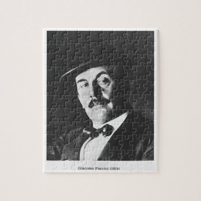 Giacomo Puccini (1858-1924) 1924 (photolitho) (b/w Jigsaw Puzzle (Vertical)
