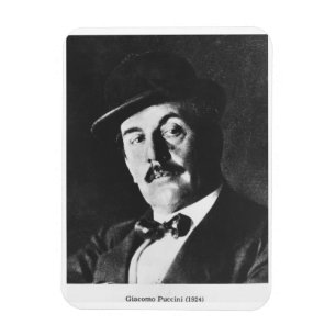 Giacomo Puccini (1858-1924) 1924 (photolitho) (b/w Magnet