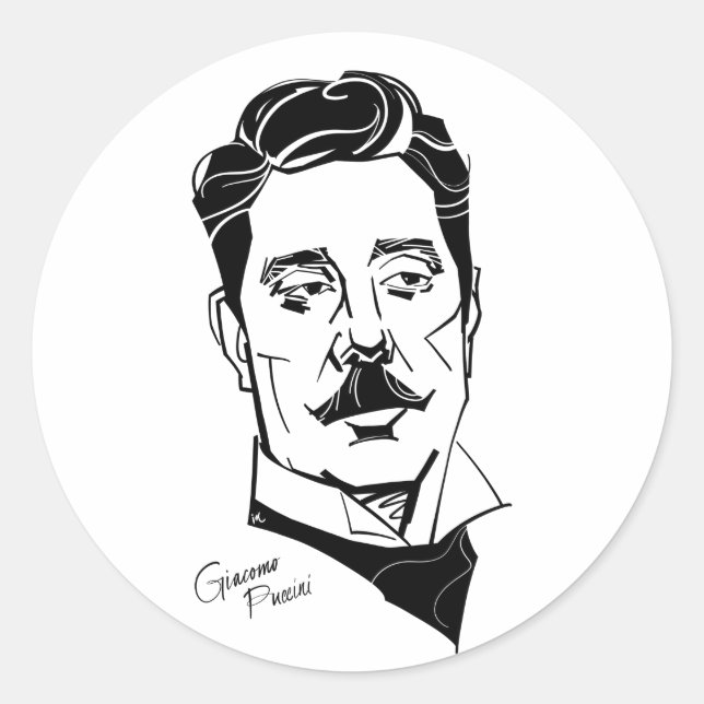 Giacomo Puccini Classic Round Sticker (Front)