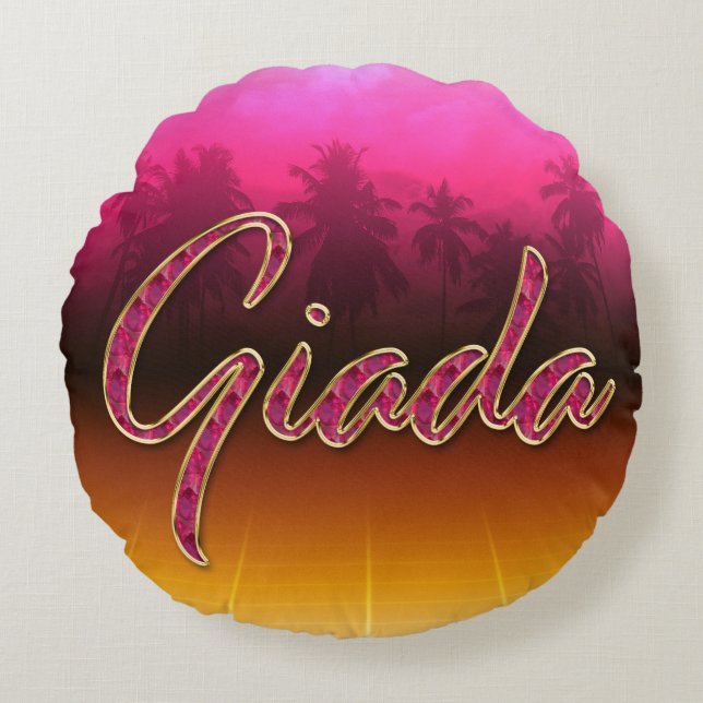 Giada first name golden pink pillow (Front)