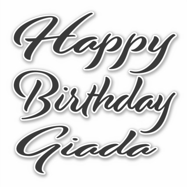 Giada Name First Name black Sticker Birthday (Front)
