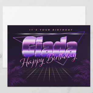 Giada Name Vorname lila retro Karte Geburtstag Card