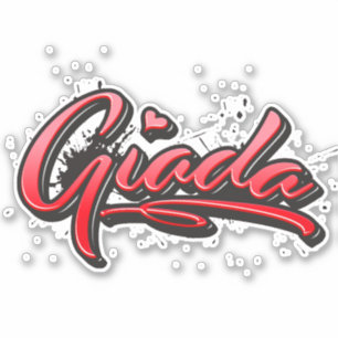 Giada red Heart Graffiti Aufkleber Sticker