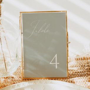 GIANNA Elegant Script Sage Green Table Number