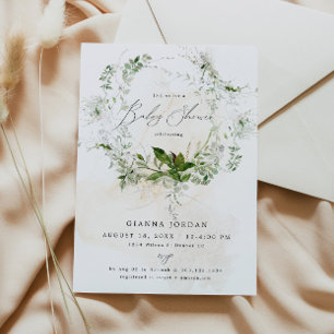 GIANNA Etherial Greenery Garden Baby Shower Invitation