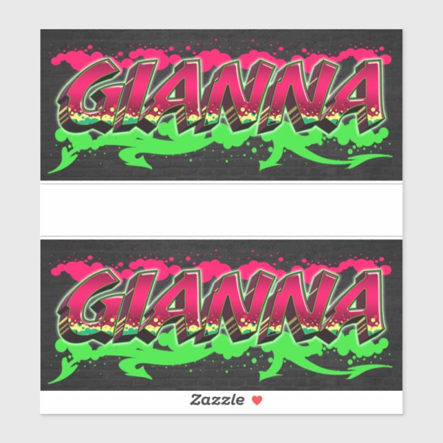 Gianna First Name Graffiti Sticker (Sheet)