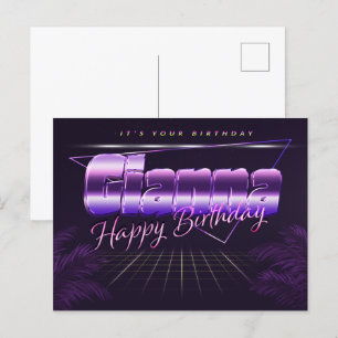 Gianna Name Vorname lila Postkarte Geburtstag Postcard
