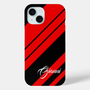 Gianni - Name Template - Red And Black iPhone 15 Case