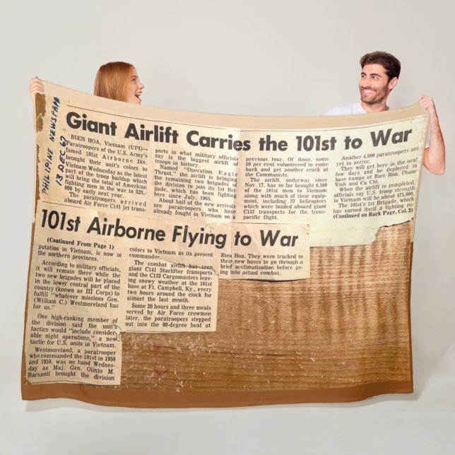 GIANT AIRLIFT CARRIES the 101st to WAR Fleece Blanket (In Situ)