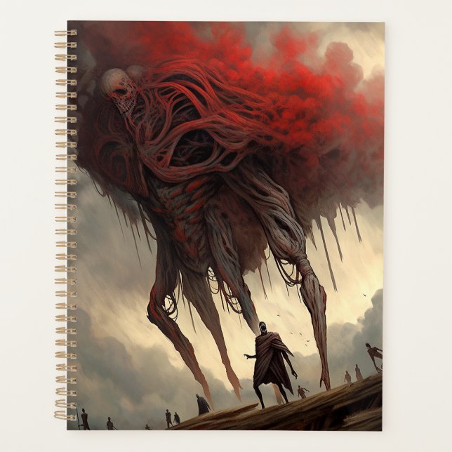 Giant Alien Walking Science Fiction Horror Art Planner (Front)