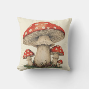 Giant Amanita Mushroom Retro Cottagecore - Graphic Cushion