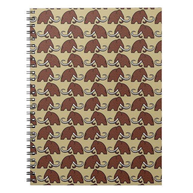 Giant Animals: Cartoon of Extinct Mammoths Notebook (Front)