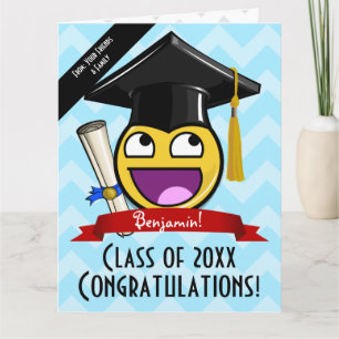 Giant Awesome Face Graduation Custom Big Card