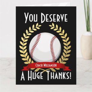 Giant Baseball Coach Thank You Black