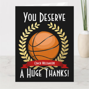 Giant Basketball Coach Thank You Black