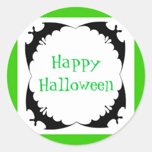 Giant Bats Happy Halloween Classic Round Sticker
