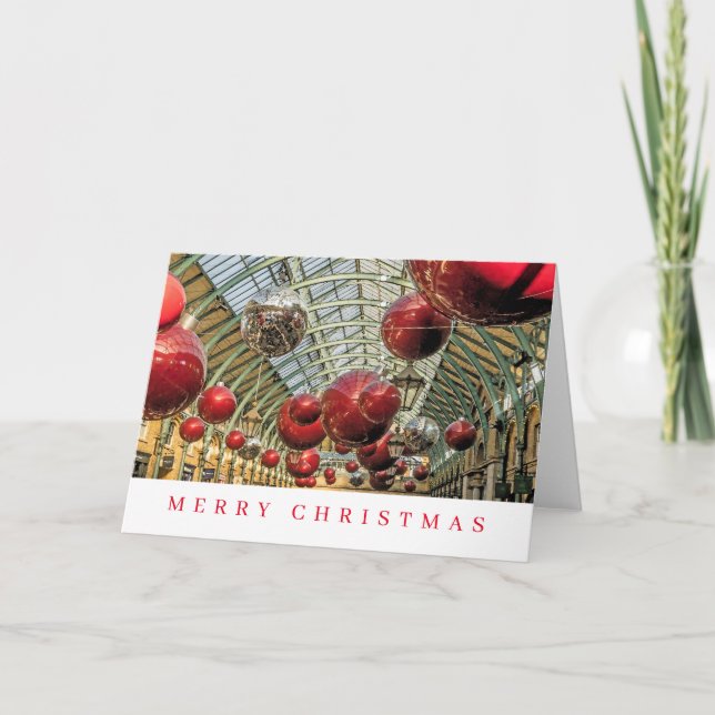 Giant baubles view Christmas card  (Front)