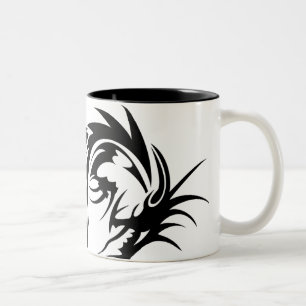 Giant Black Dragon Two-Tone Coffee Mug