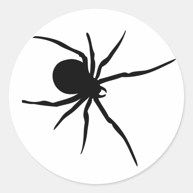 Giant Black Spider Classic Round Sticker (Front)