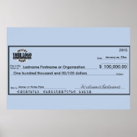 Giant Blank Check for Sweepstakes & Awards