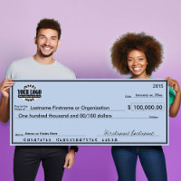 Giant Blank Check for Sweepstakes & Awards