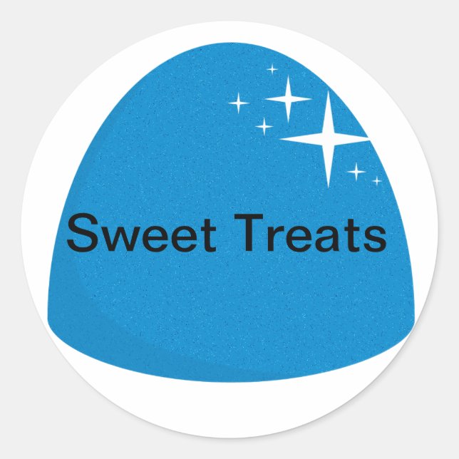 Giant Blue Gumdrop Candy Party Favour Sticker (Front)