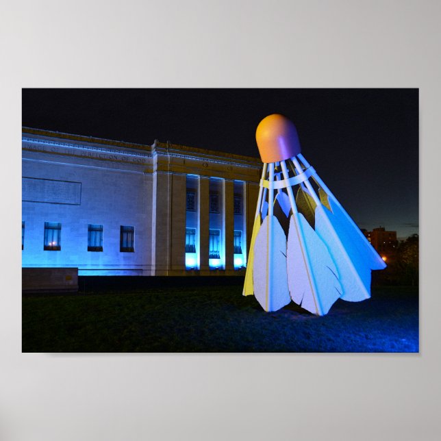 Giant Blue Shuttlecock, Kansas City, Missouri Poster (Front)